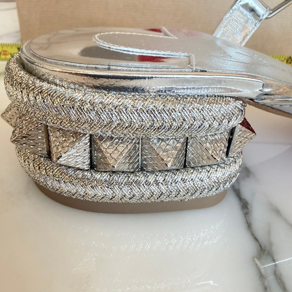 Christian Louboutin Women's Pyrasand 30 studded mirrored leather sandals EU 37.5 - Picture 7 of 16